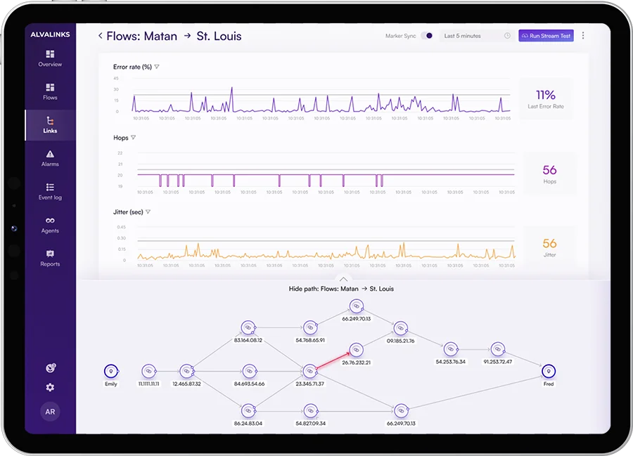 CloudRider software running on a tablet
